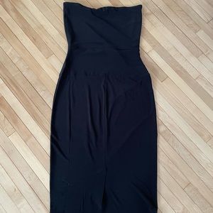 Norma Kamali Black midi strapless dress